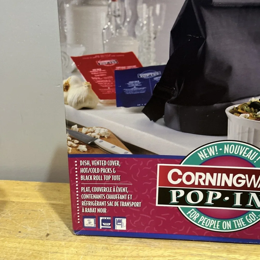 Corningware Pop-ins 24 Oz Oval Container W/ Lid Carrying Case Hot Cold Pack NOS‎